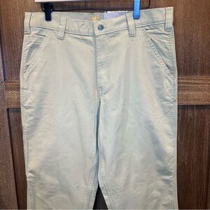 Carhartt Men’s Rugged Flex Rigby Dungaree Relaxed Fit Khaki Pants